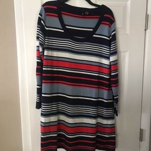 Ultra Flirt Stripped Sweater Dress 1xl